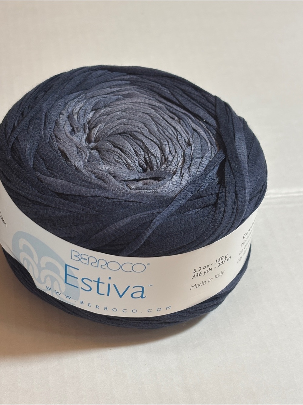 Berroco Estiva Gradient Knit Ribbon Yarn - Blue Ombre
